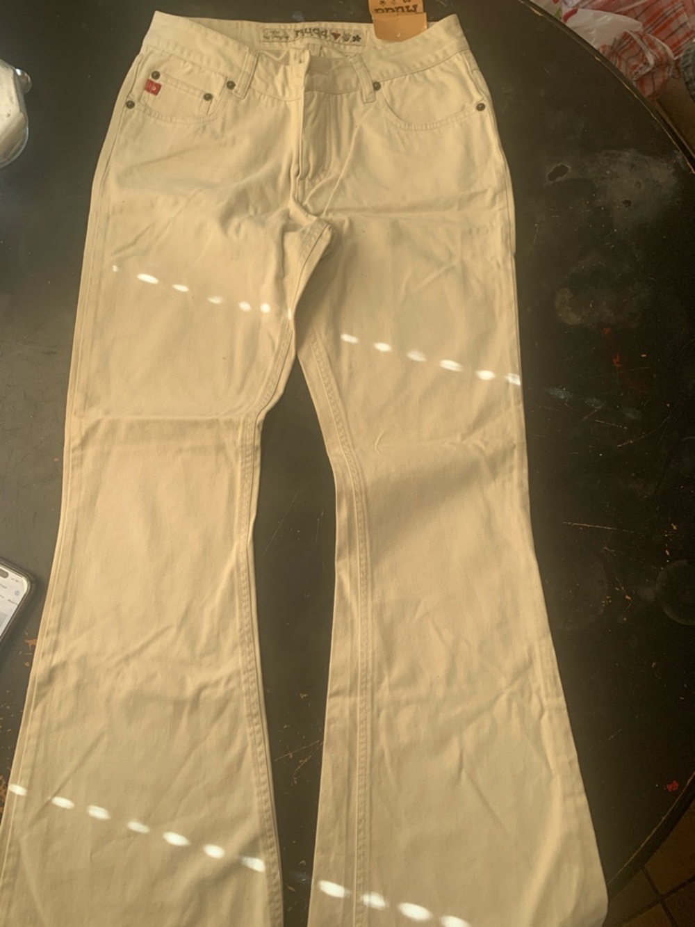 Middle Cream High-Rise bell bottoms Jeans